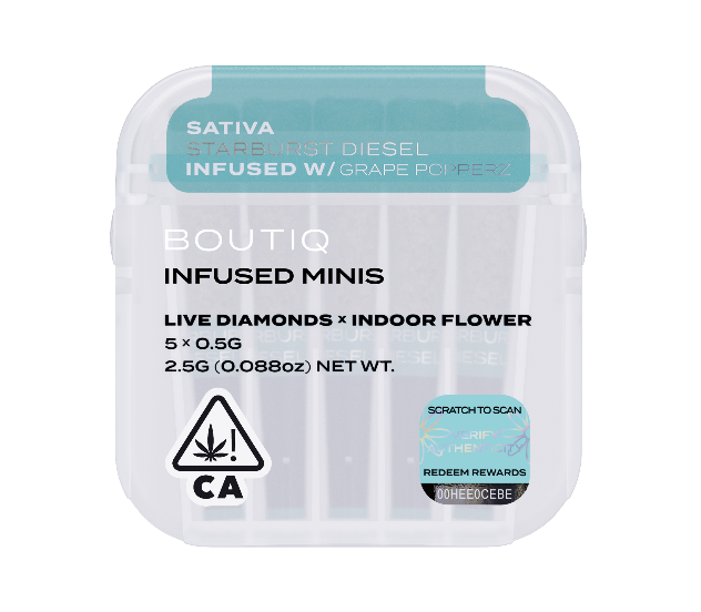Boutiq Infused Minis Pre Rolls Starburst Diesel and Cherry Popperz